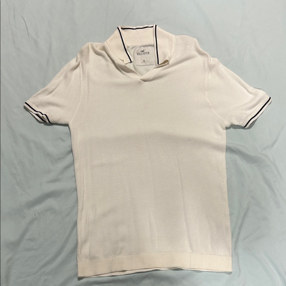 Hollister Cream Polo with Black Trim